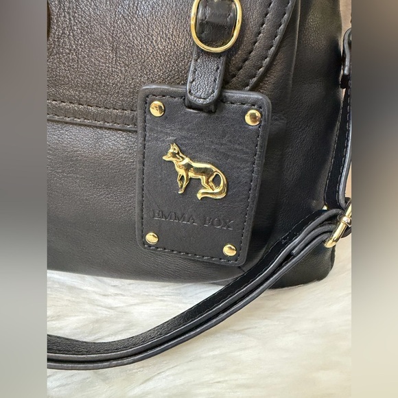 Emma Fox Black Shoulder /Crossbody Bag with Gold Details - Picture 9 of 13